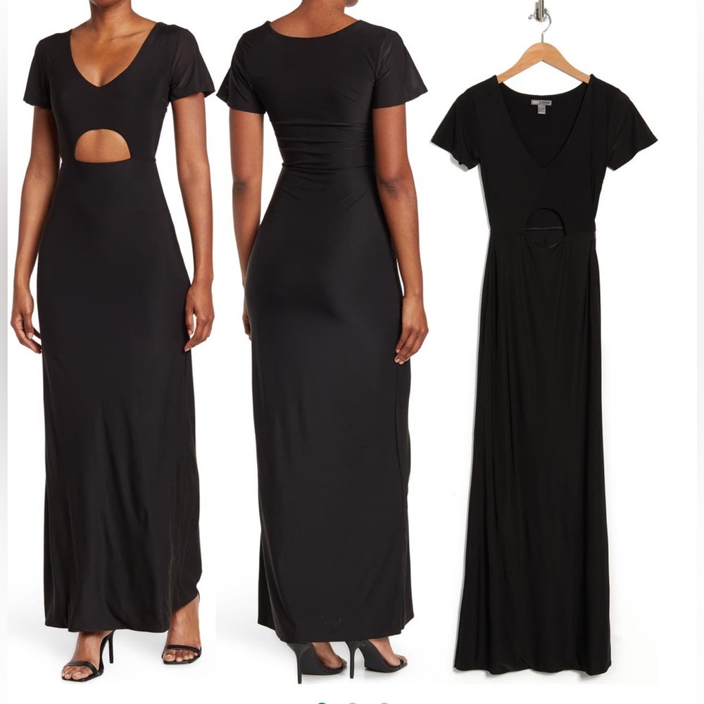 Love by Design Black Cut Out Maxi Dress